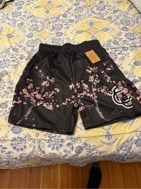 Corrupted Creative Men's Black Cherry Blossom Athletic Shorts